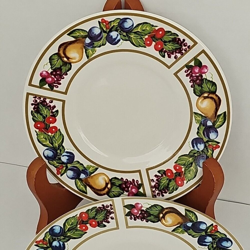 Tabletops Unlimited Tivoli Gardens Bread Dessert Plates 6" set-4 fruit - Picture 4 of 9